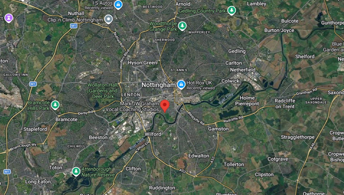 singing lessons nottingham - vocal coaching studio location